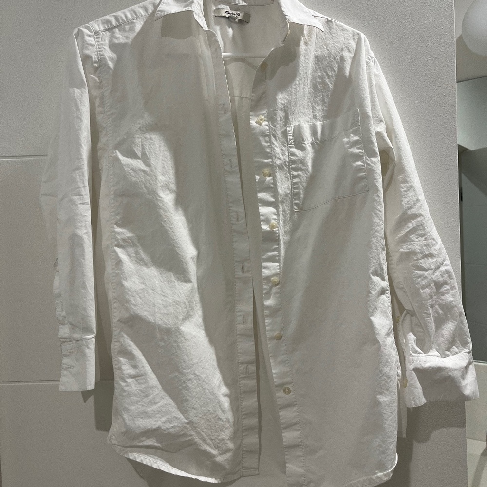 Madewell white cotton poplin shirt